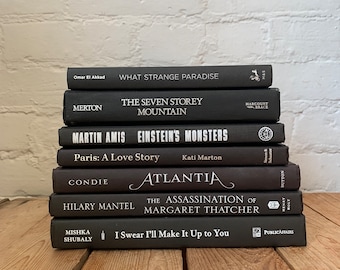 Black decorating books, prop books, books by the foot, black books by colour, styling books, black coffee table books, black home decor