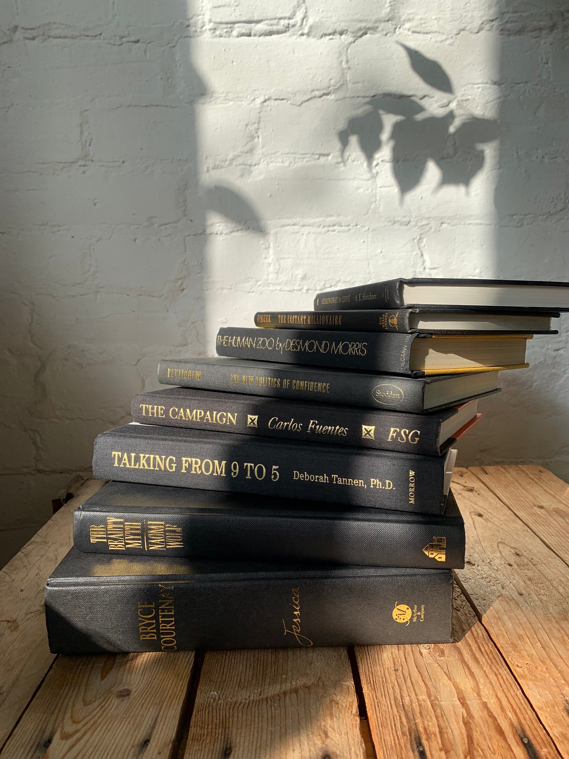 Black Book Stack, Black Stacked Books, Black Book Decor, Black Coffee ...