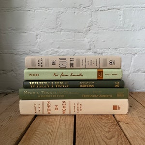Earthy staging books , stack of styling books, aesthetic book bundle, bookshelf decor, real books for interior design entry way consol decor