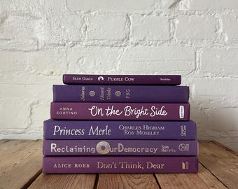 Vintage Purple Book Stack. B - Etsy