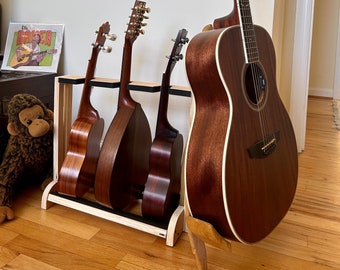 Rek voor meerdere kleine gitaren, standaard voor kleine gitaren, hanger, steun, muziekinstrumenten, houten standaard voor ukelele