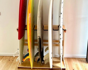 Vertical Surf Rack, surf hanger, multiple surfboard stand, Rack for surfers, wood stand, surfer gift, surfshop, surf item, surf stuff