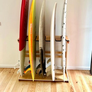 Vertical Surf Rack, surf hanger, multiple surfboard stand, Rack for surfers, wood stand, surfer gift, surfshop, surf item, surf stuff