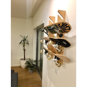 Wall 4 Skate Rack, skate hanger, support, multiple skateboard stand, Rack for skaters, wood stand, skater gift, sk8, Skate gear, Skate