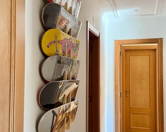 Wandrek voor 4/6 skateboards, skateboardhanger, standaard voor meerdere skateboards, rek voor skaters, houten standaard, cadeau voor skaters, sk8, skate-uitrusting