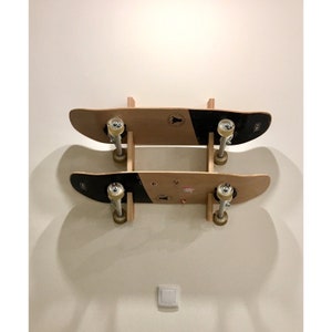 Wall 2 Skate Rack, skateboard hanger, support, multiple skateboard stand, Rack for skaters, wood stand, skater gift
