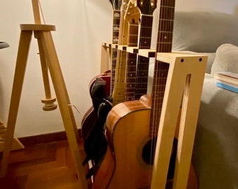 Rack for 4, 5 or 6 guitars, stand for guitars, hanger, support, music instruments, wood stand