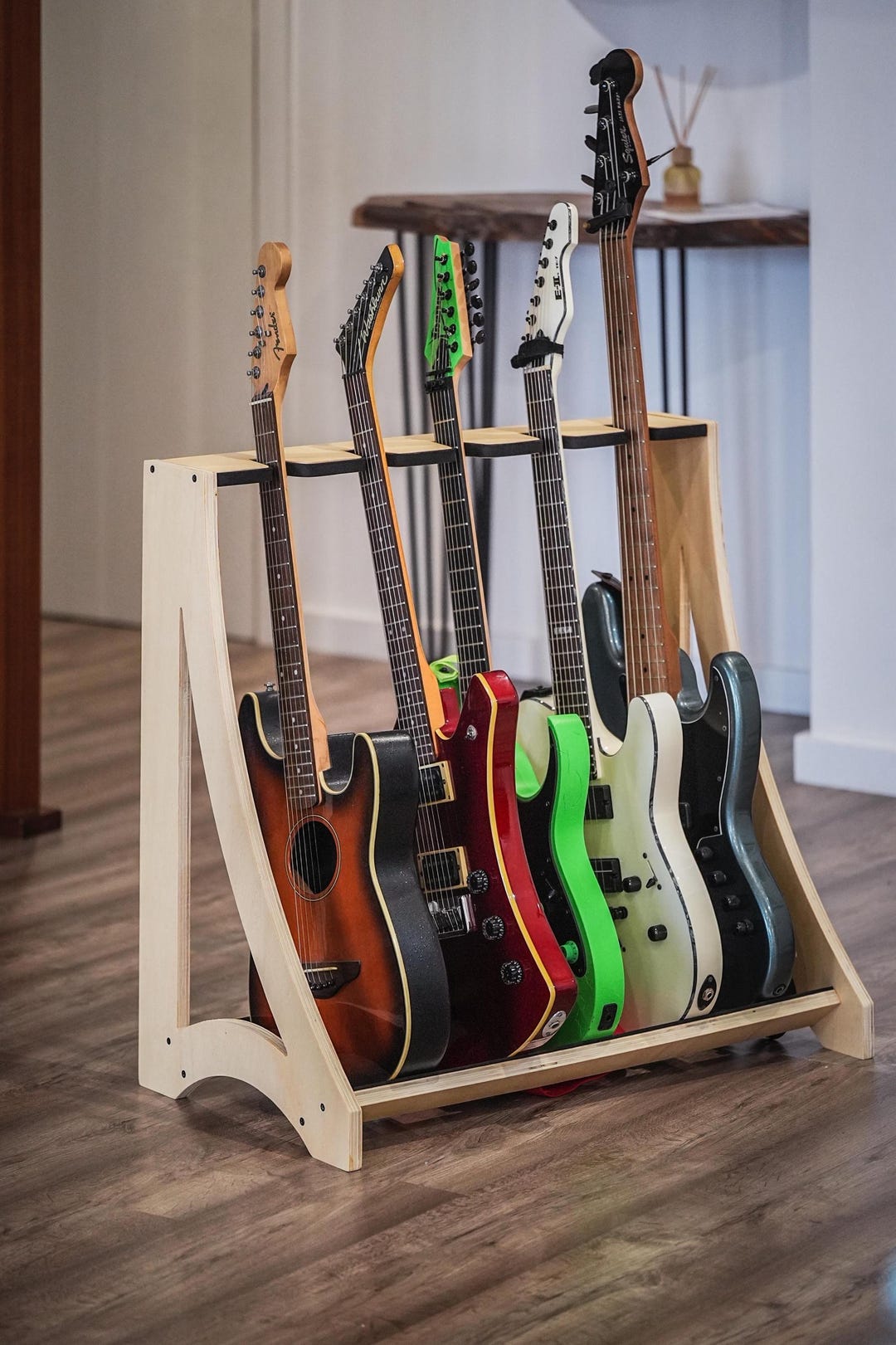 Curve Rack for 4, 5 or 6 Guitars, Stand for Guitars, Hanger, Support ...