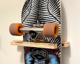 Nieuwe wandrek voor één skateboard, skateboardhanger, steun, eenvoudige skateboardstandaard, skaters, houten standaard, cadeau voor skaters, skateboard, skate-uitrusting, sk8