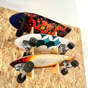 Wall 3 Skate Rack, skate hanger, support, multiple skateboard stand, Rack for skaters, wood stand, skater gift, sk8, Skate gear, Skate