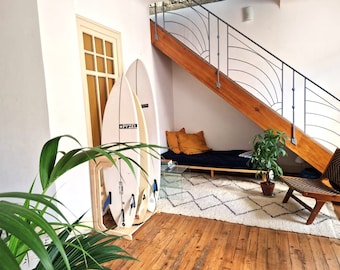 Verticaal Surfrek, surfhanger, meerdere surfplankenstandaard, rek voor surfers, houten standaard, surfercadeau, surfwinkel, surfartikel