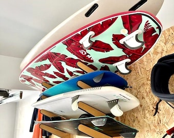 Multi Surf Rack, surfhanger, ondersteuning, standaard voor meerdere surfboards, rek voor surfers, houten standaard, cadeau voor surfers
