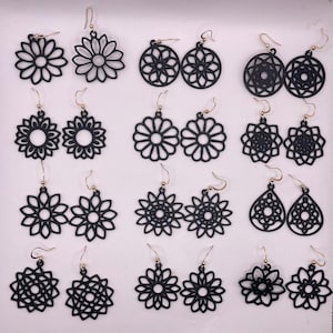 3D printed flower earrings