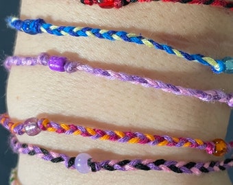 Custom/ braided/ string/ friendship bracelets/beads/tie on/colorful/personalized