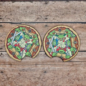 Ninja Turtles Car Coaster Set of 2 | TMNT car Coaster | Neoprene Coaster | TeenageMutant Ninja Turtles Car Coaster | Ninja Turtle pizza