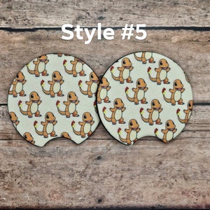 Pokemon Car Coaster Set of 2 | Pikachu Car Coaster | Squirtle Car Coaster Set | Jigglypuff Coaster | Pokeball Coaster | Snorlax | Gameboy image 6