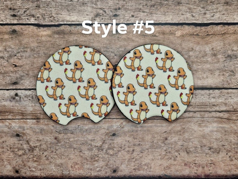 Pokemon Car Coaster Set of 2 | Pikachu Car Coaster | Squirtle Car Coaster Set | Jigglypuff Coaster | Pokeball Coaster | Snorlax | Gameboy image 6