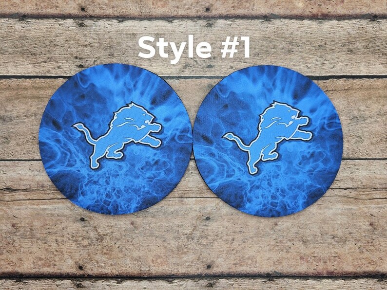 Lions Set of 2 Coasters Detroit Coasters Detroit Lions Circle Coasters