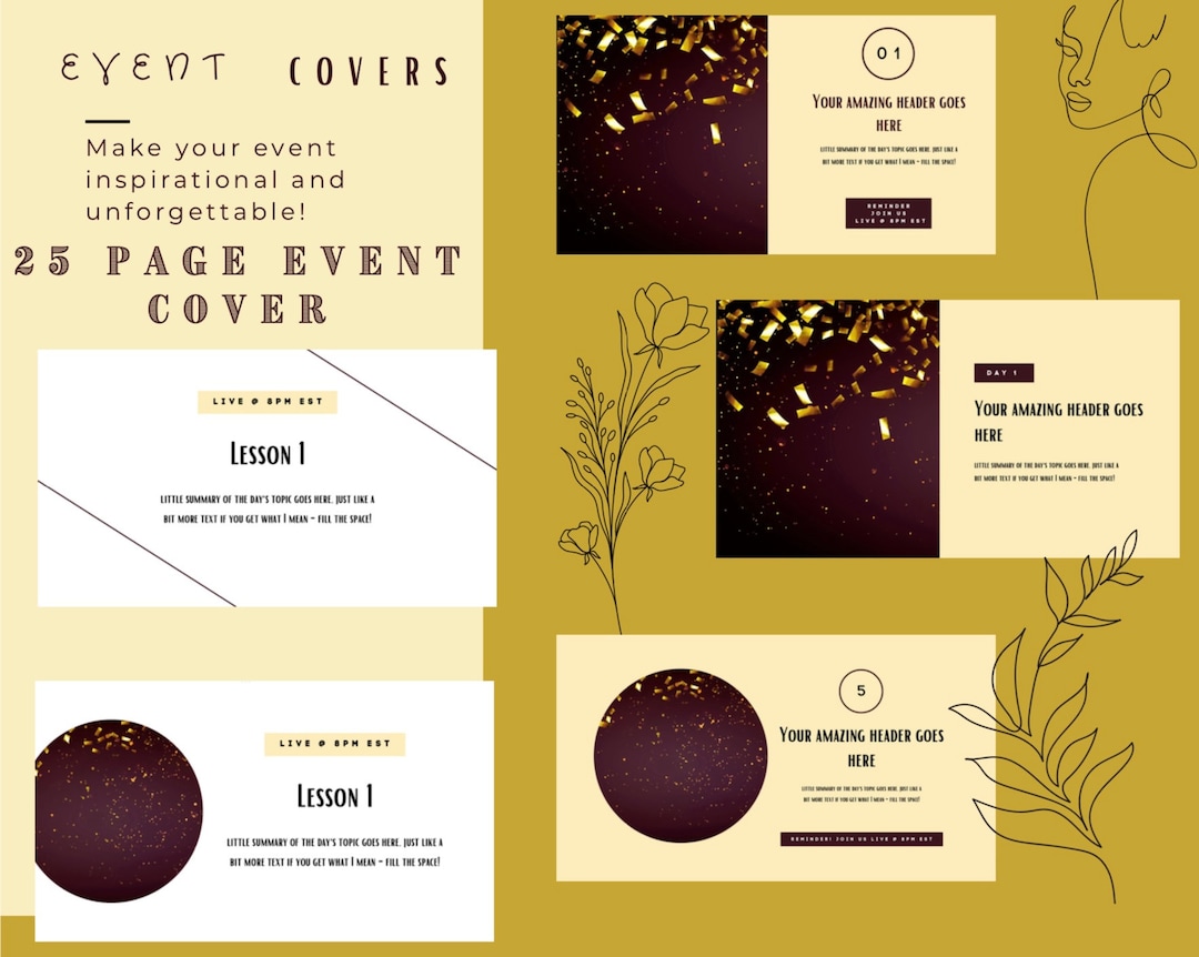 25 Page Digital Event Cover - Etsy