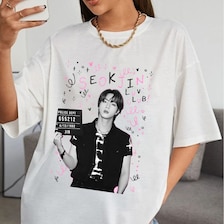 BTS JIN T-Shirt Short Sleeve White by SELLO (XL): Buy Online at