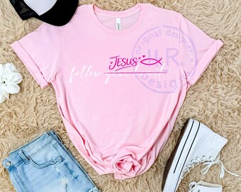 Follow Jesus Not Your Heart PNG | Christian Shirt Design | Faith Girl Graphic | Religious Sublimation PNG