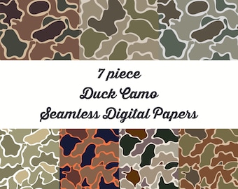 Duck Camo Seamless Pattern Bundle • 7 Digital Papers (Digital Download)