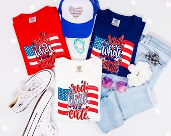 Red White and Cute PNG | Fourth of July Design | America Design | USA Independence Day kid design