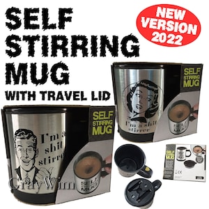 Self Stirring Coffee Mug Cup - Funny Electric Stainless Steel Automatic Self Mixing & Coffee/Tea/Hot Chocolate/Milk Mug for Office/Kitchen/Travel/Home