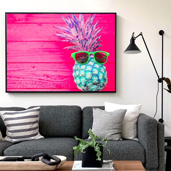 Pop Art Wall Art Ananas on vacation, Anana Printable Wall Art, Anana Printable Photography, Colorfoul wall Pop Art, Wall Art Gift Idea