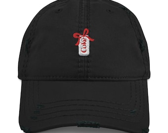 Diet Coke Love Affair Distressed Hat - Trending - Bestseller - Viral - One of a Kind - Embroidered