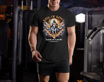 Camiseta Rey de Reyes Señor de Señores Camiseta gráfica vintage Jesús a caballo Camiseta Apocalipsis 19 Regalo cristiano Camiseta fe bendecida Amante de la iglesia