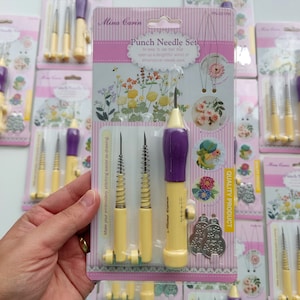 Adjustable Punch Needle, 3 Size Beginner Punch Needle Tool, Mina Carin Punch Needle Embroidery Set, Punch Needle Set, Punch Needle Kit