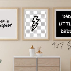 Rad Little Dude, printable art, Black And white, Checkered, Wall Art, Lightning Bolt Print, Gift For Boys Room, Toddler Room art