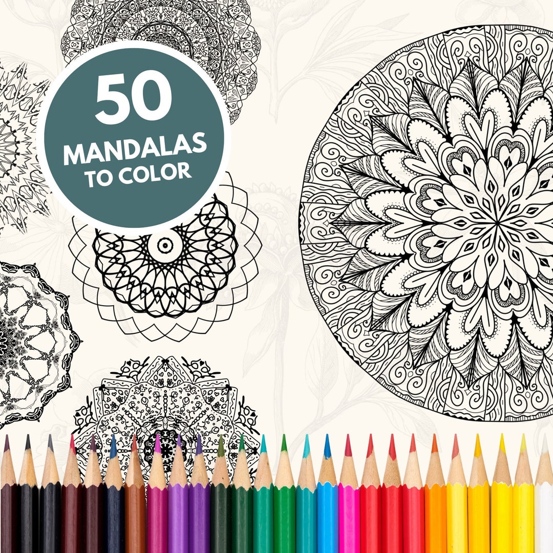 Printable Mandala Adult Coloring Pages | Floral Mandala Easy Coloring