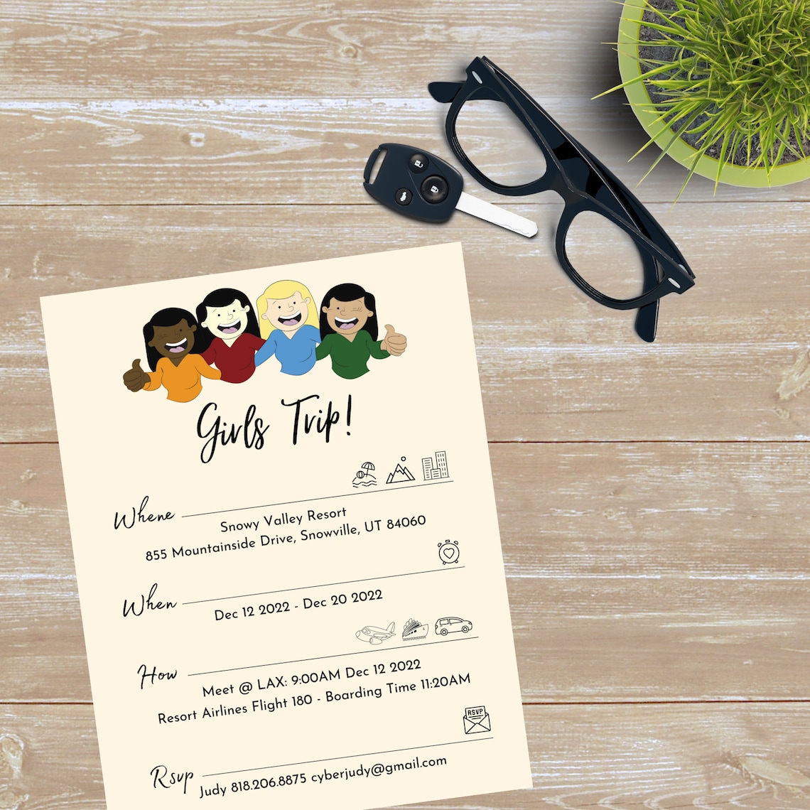 Girls Trip Invitation, Bachelorette Party, Girls Night Out, Printable ...