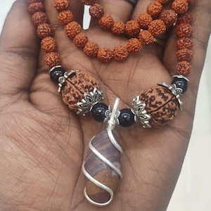 Shaligram plus  Rudraksh Protection Pendant Mala GOOD LUCK PROTECTION