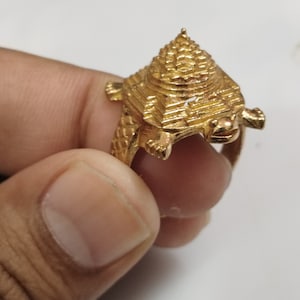 A++ Extreme Most Powerful Trisakti Rudraksha Tortise Ring / White Magic Ring