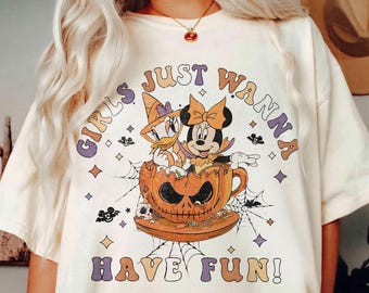 Girls Just Wanna Have Fun Theekopje, Disney Minnie Daisy Halloween-thema, Disney Besties png, Disney World-halloweentheekopje png