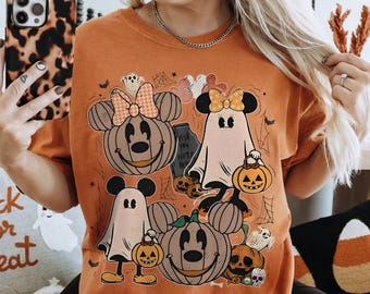 Mickey Minnie Halloween-paar png, Mickey Ghost png, Minnie Ghost png, spookachtig seizoen png, Disney Halloween