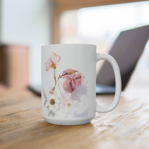 Japanese Cherry Blossom Coffee Mug | Floral Kitchen Mug | Ceramic Tea Cup | Gift for Her