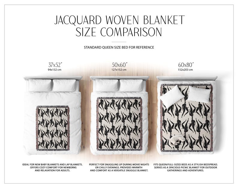 Black and White Blanket, Stick Figure Blanket, People Blanket