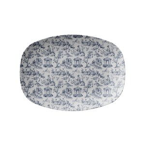 Chinoiserie Toile Plastic Platter, French Country Entertaining Dish, BPA-Free Lightweight Polymer Platter, Romantic Party Plate image 8