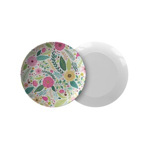 Floral Polymer Dinner Plates, Outdoor Floral Plates, Vibrant Picnic Party Plates (10 inch), Plastic Dinnerware, BPA-Free Polymer Party Plate image 8