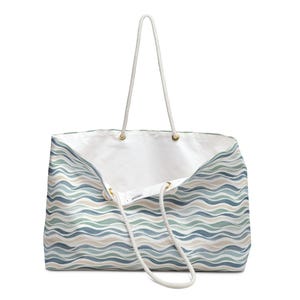 Large Beach Tote Bag, Coastal Summer Tote, Oversized Pool Bag, Nautical Wave Tote, Weekender Beach Vacation Bag, Ocean Inspired Carryall image 5