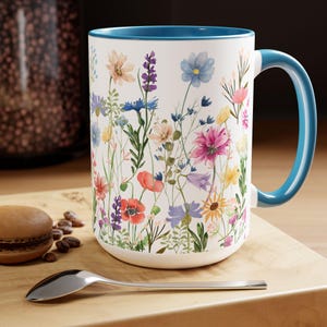 Vintage Elegance Handmade Ceramic Mug | Office Coffee Mug | Cottagecore Coffee Mug | Rustic Charm Mug | Nature Lover