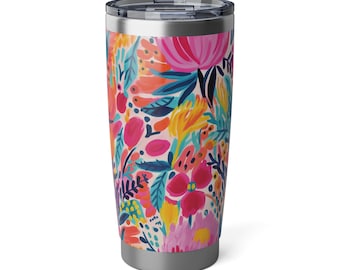 Floral Insulated Tumbler, 20oz Stainless Steel Travel Mug