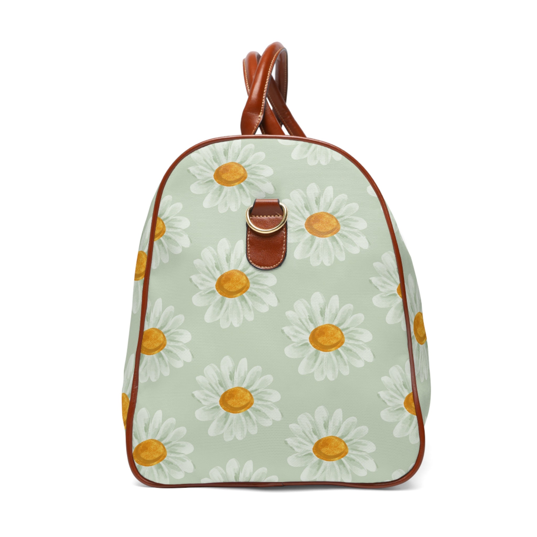 Floral Travel Bag With Leather Handles Shoulder Bag Etsy