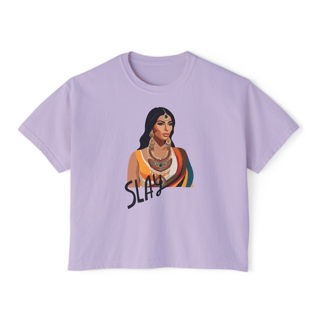 Rani Desi Crop Shirt | Oversized Relaxed Indian Queen Tee, Bollywood ...