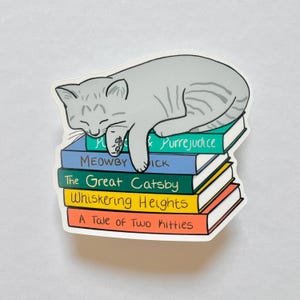 Literary Cat - Book Kitty - Vinyl Sticker
