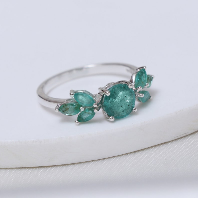 Emerald Wedding Ringemerald Green Ring for Bridalunique Etsy